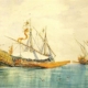 Drawing of a boat sank during the war in cartagena