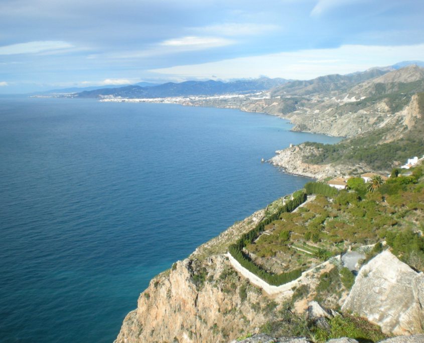 Areal picture of the natural reserve of Maro Cerro Gordo. Famous dive site in Costa del Sol