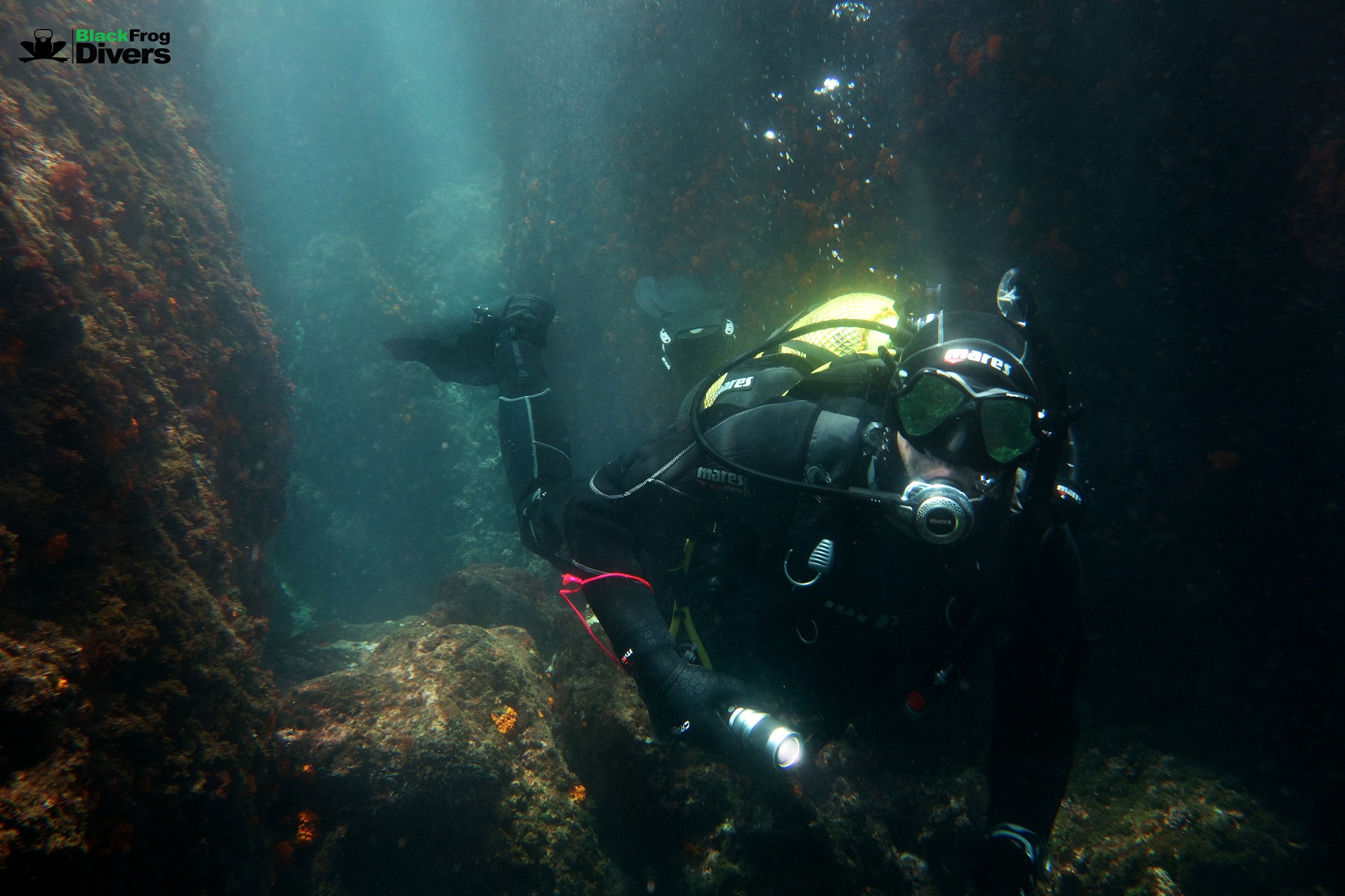 scuba diver diving in Marina del Este with Black Frog Divers in Torrox during a guided dive